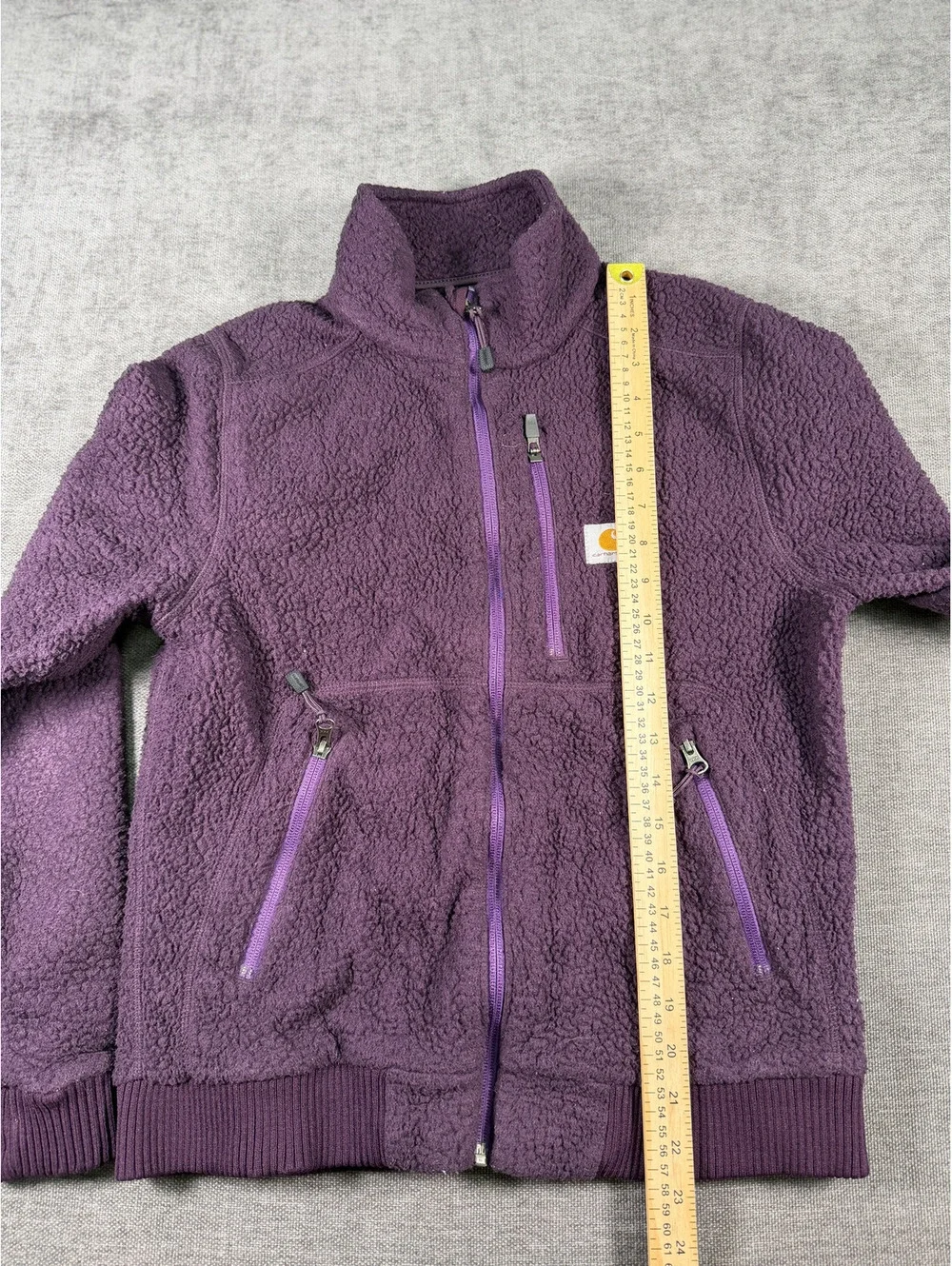 Carhartt XS Relaxed Fit Purple Fleece Jacket Made in Jordan
